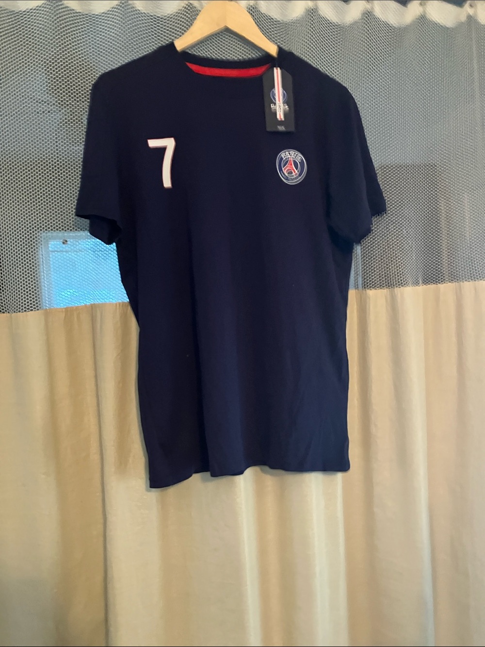 Paris Saint-Germain Navy Short Sleeve Men's Tee - Size Large